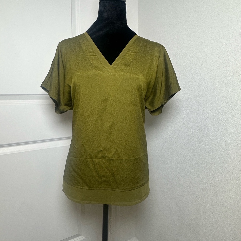 DKNY Olive V-Neck Blouse